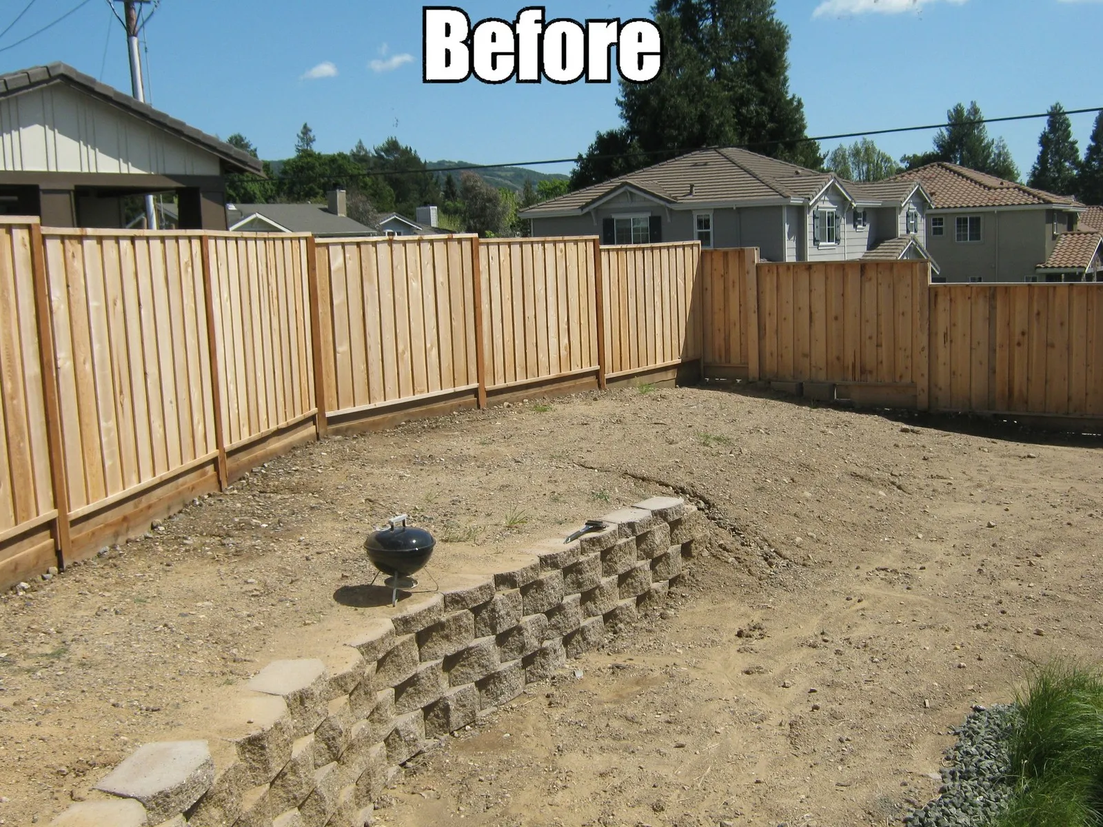 Before — the original yard in American Canyon