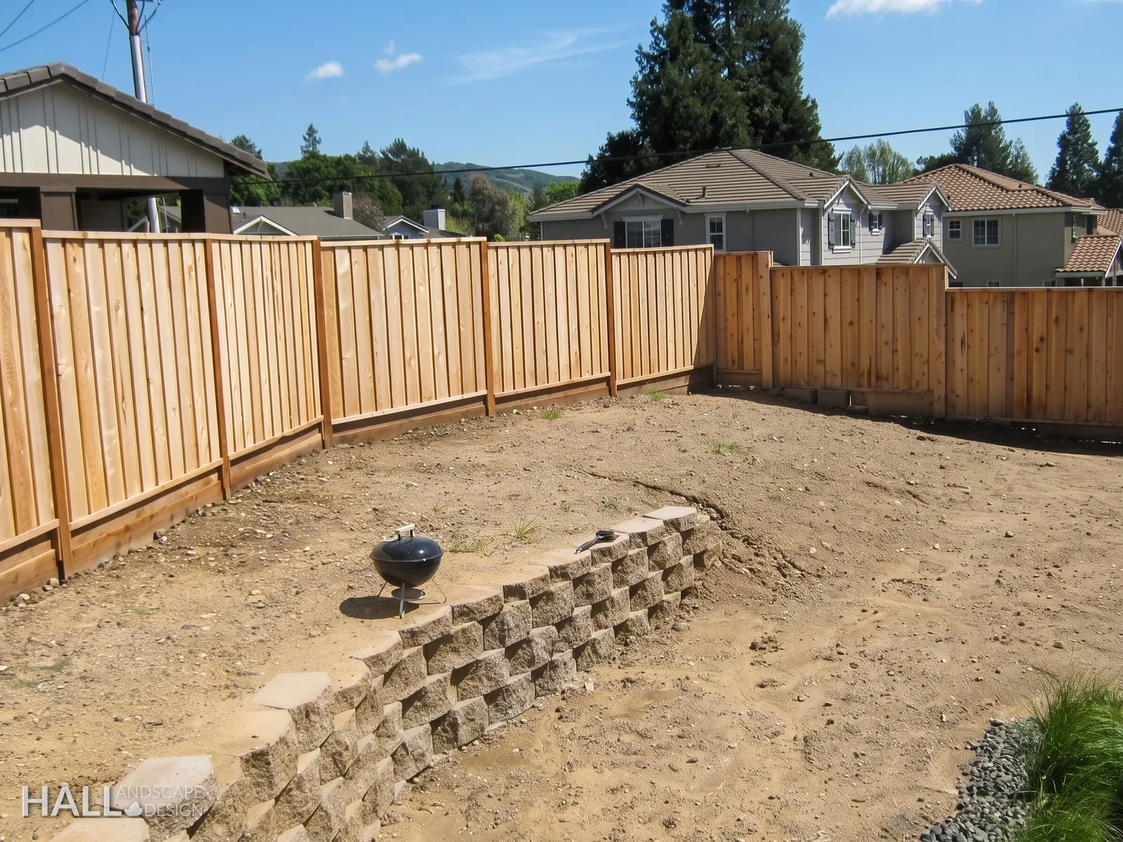 Before — the original yard in American Canyon