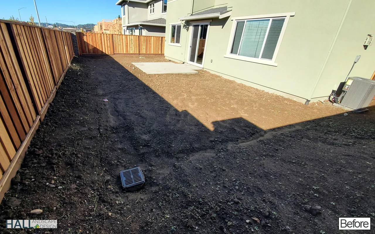 Before — the original yard in American Canyon