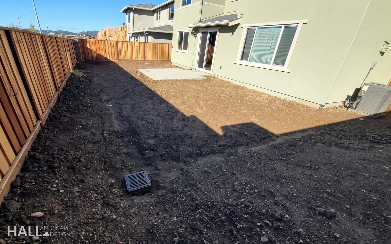 Before — the original yard in American Canyon