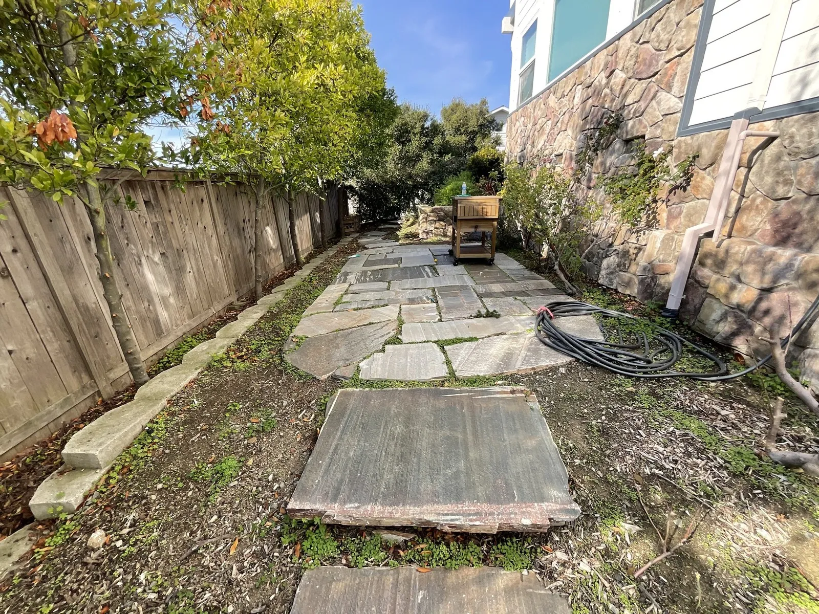 Before — the original yard in Benicia