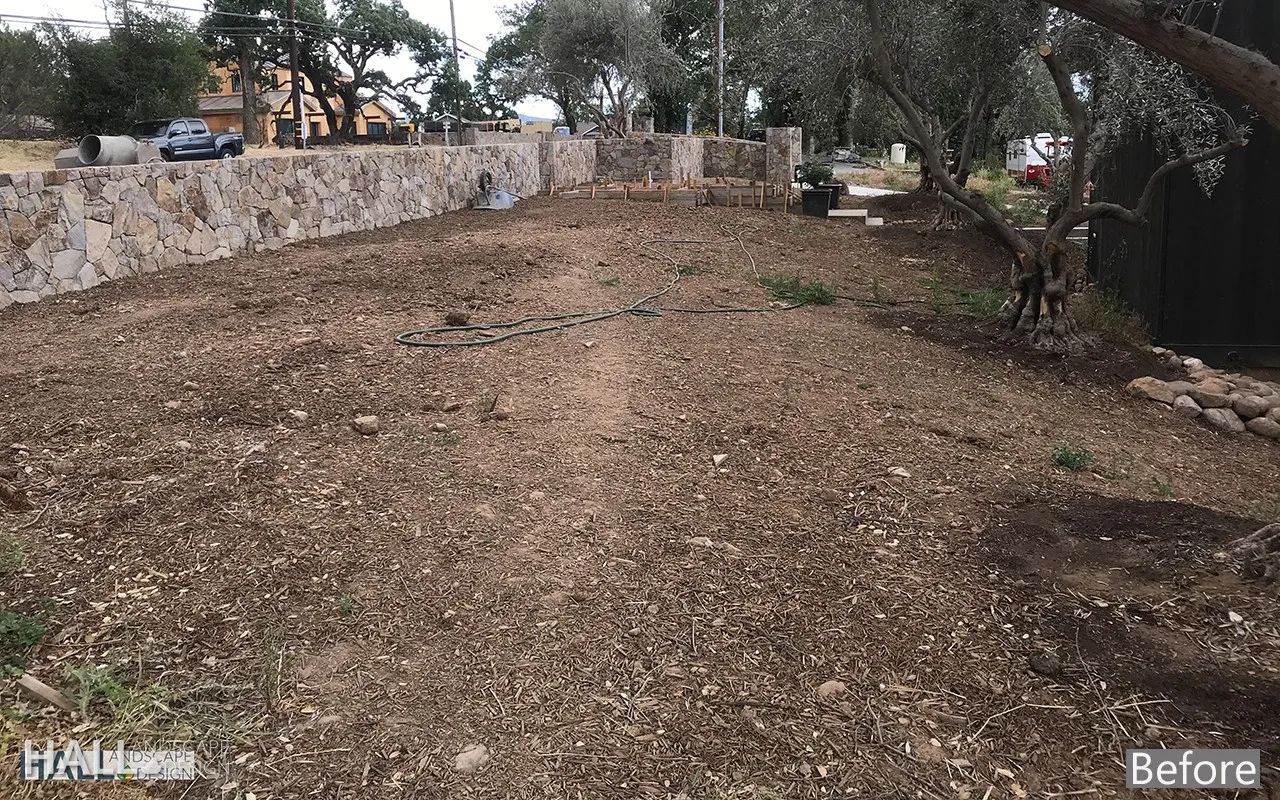 Before — the original yard in Calistoga