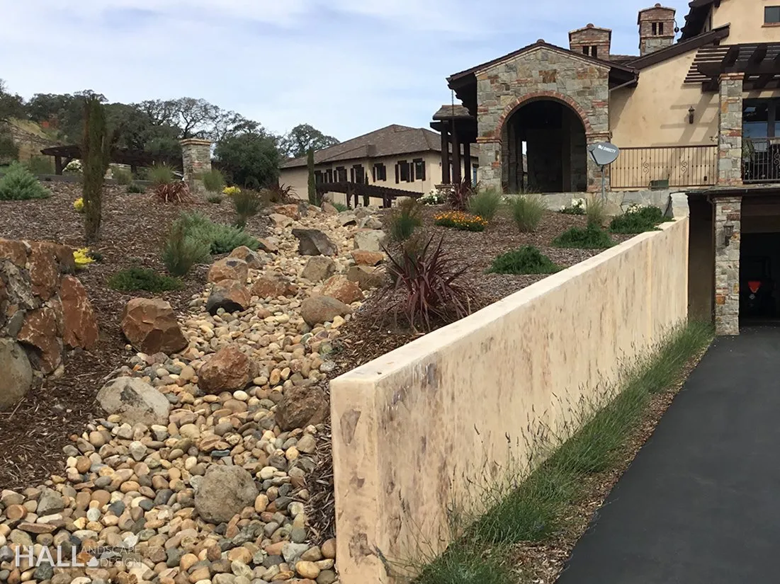 Dry-Stream Beds by Hall Landscape Design — Sonoma, CA