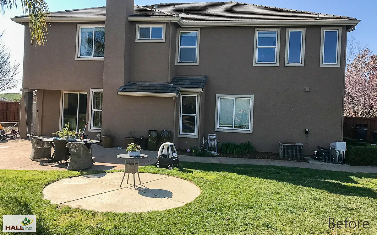 Before — the original yard in Fairfield