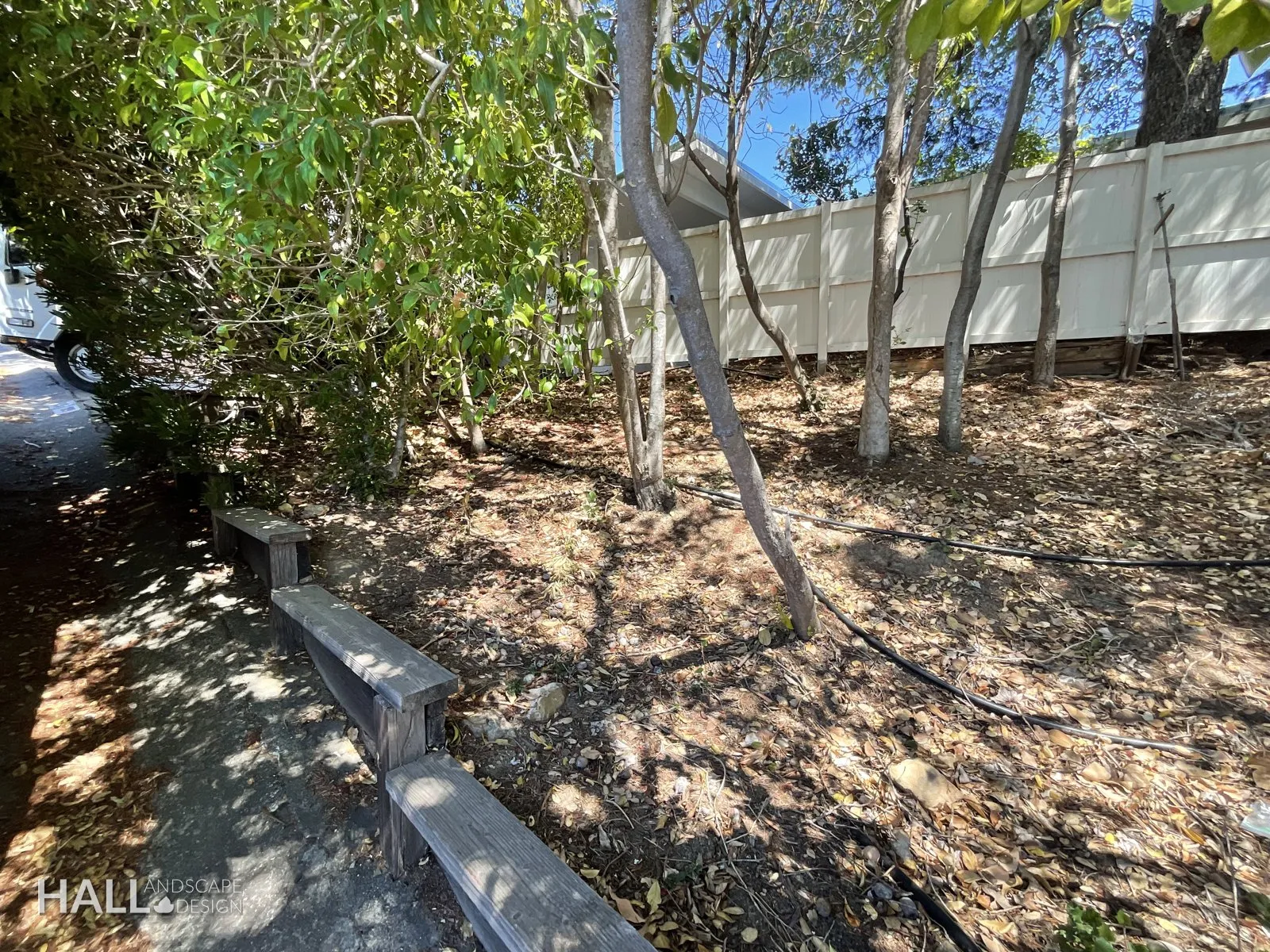 Before — the original yard in Greenbrae