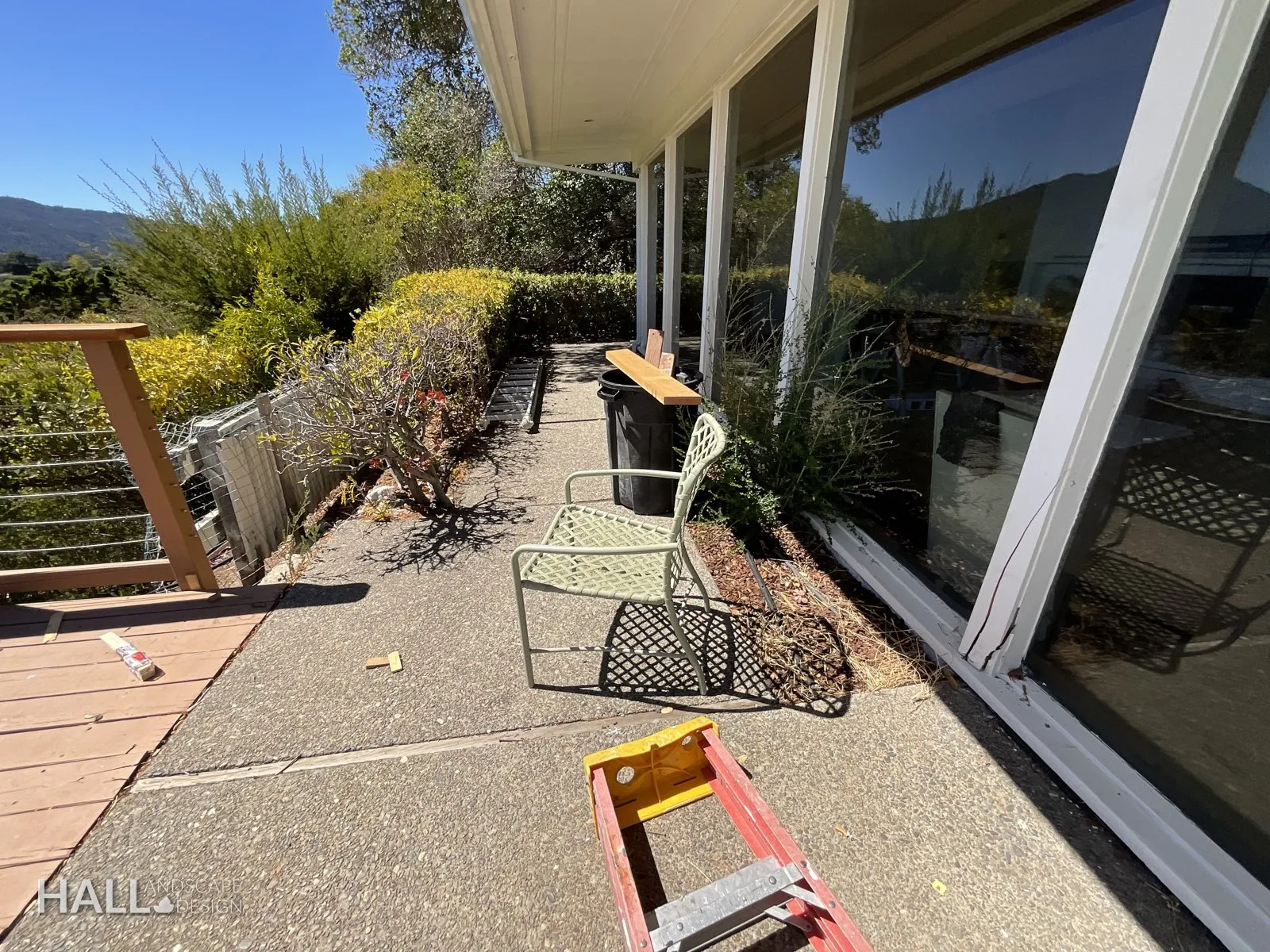 Before — the original yard in Greenbrae