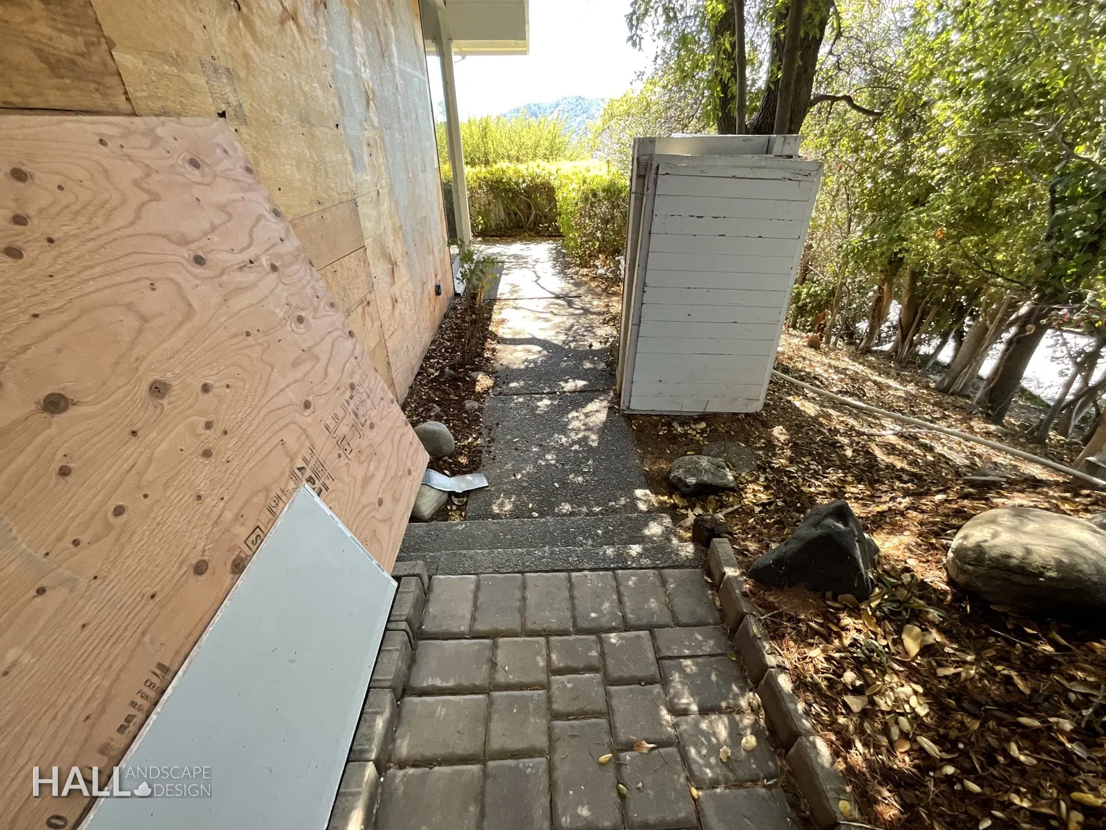 Before — the original yard in Greenbrae
