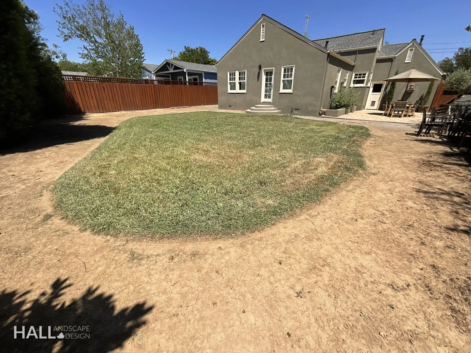 Before — the original yard in Healdsburg