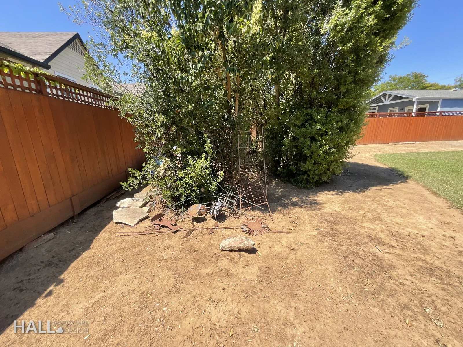 Before — the original yard in Healdsburg