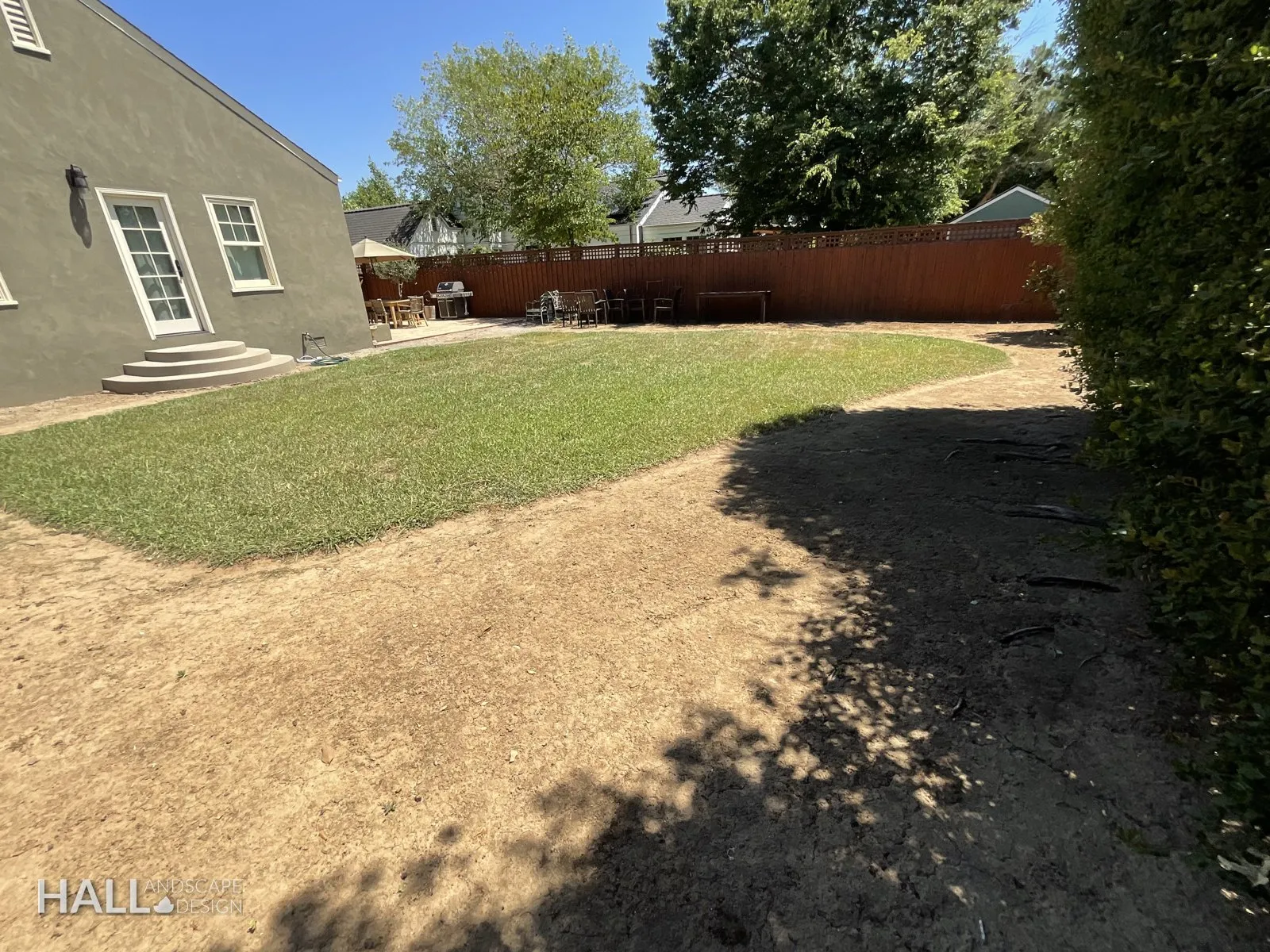 Before — the original yard in Healdsburg