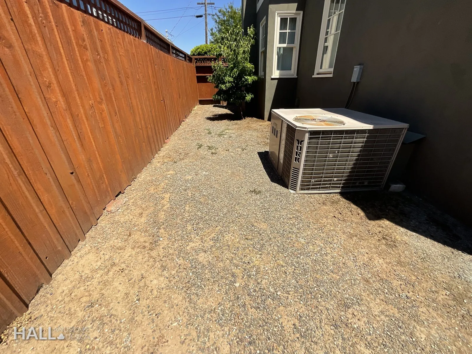 Before — the original yard in Healdsburg