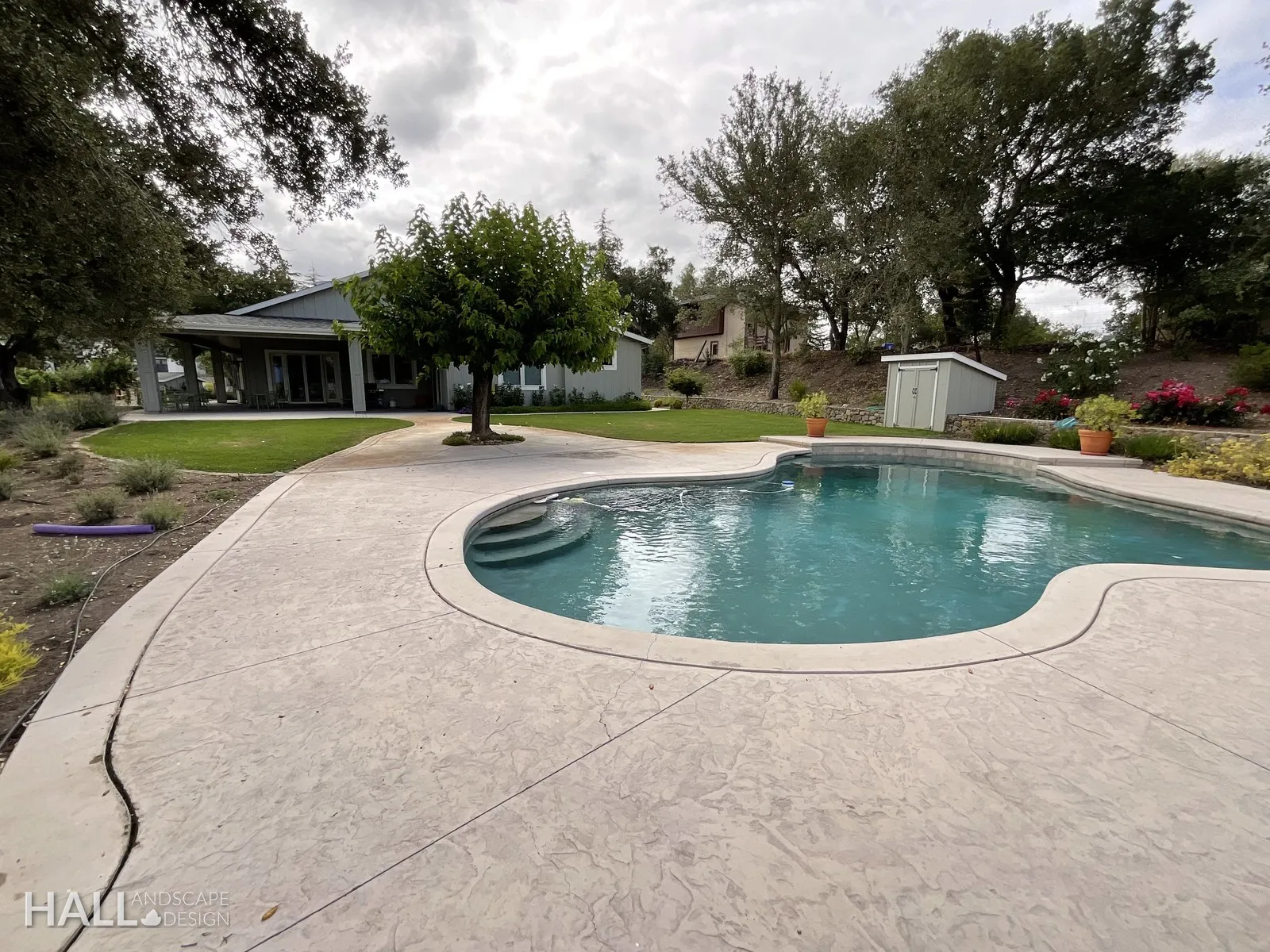 After — Empty pool shell → restored kidney pool & deck in Napa