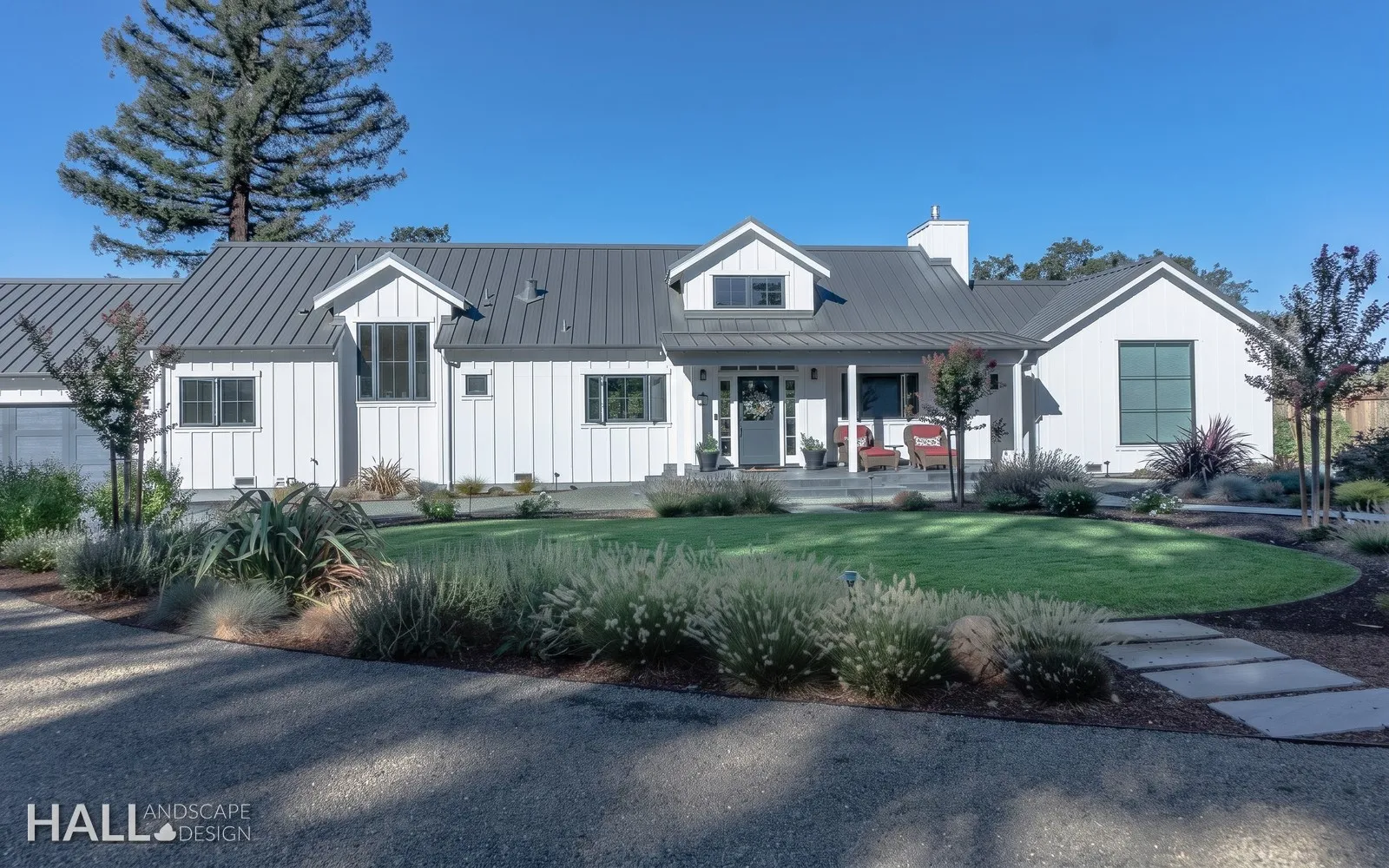 After — Front yard → modern-farmhouse landscape in Santa Rosa