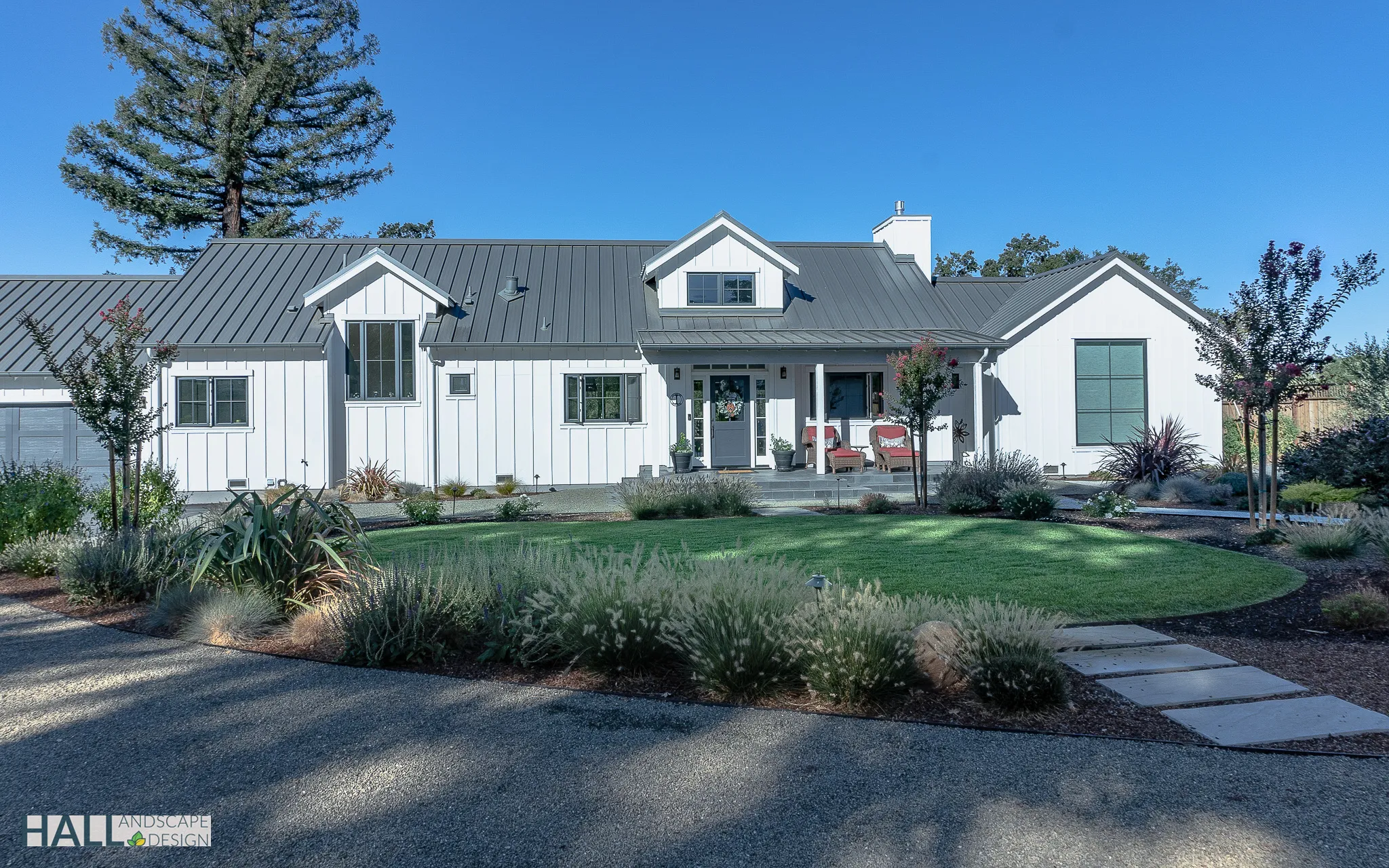 After — Front yard → modern-farmhouse landscape in Santa Rosa