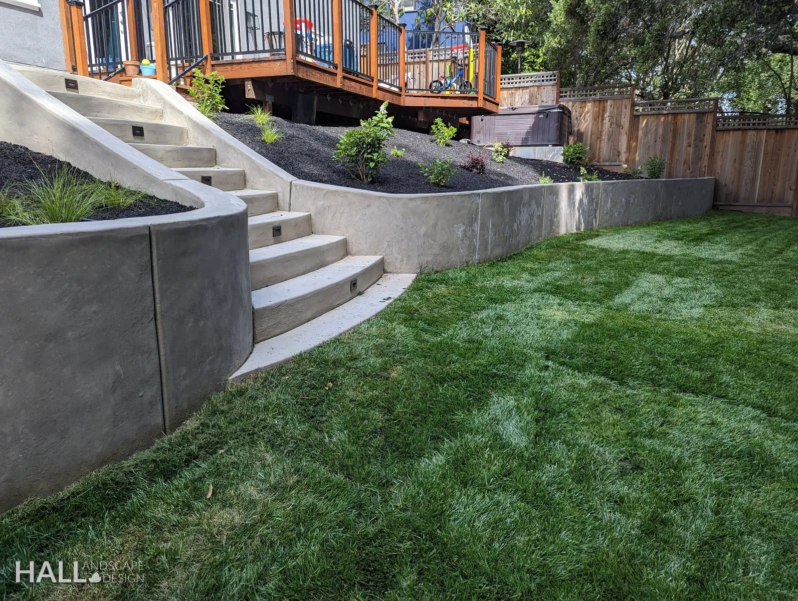 Walls & Stone Planters by Hall Landscape Design — Napa Valley & North Bay