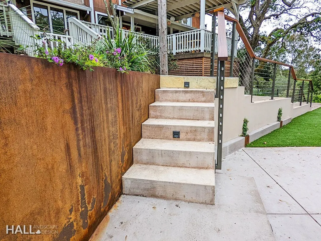 Walls & Stone Planters by Hall Landscape Design — Napa Valley & North Bay