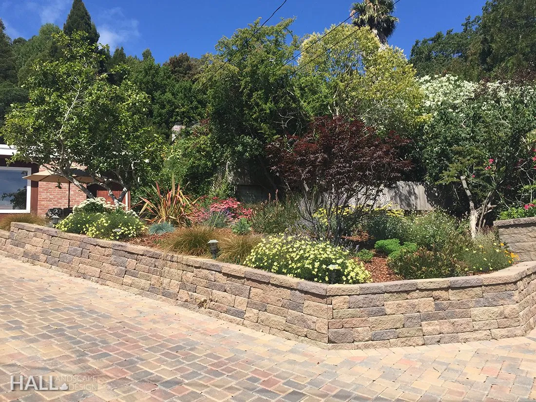 Walls & Stone Planters by Hall Landscape Design — Napa Valley & North Bay