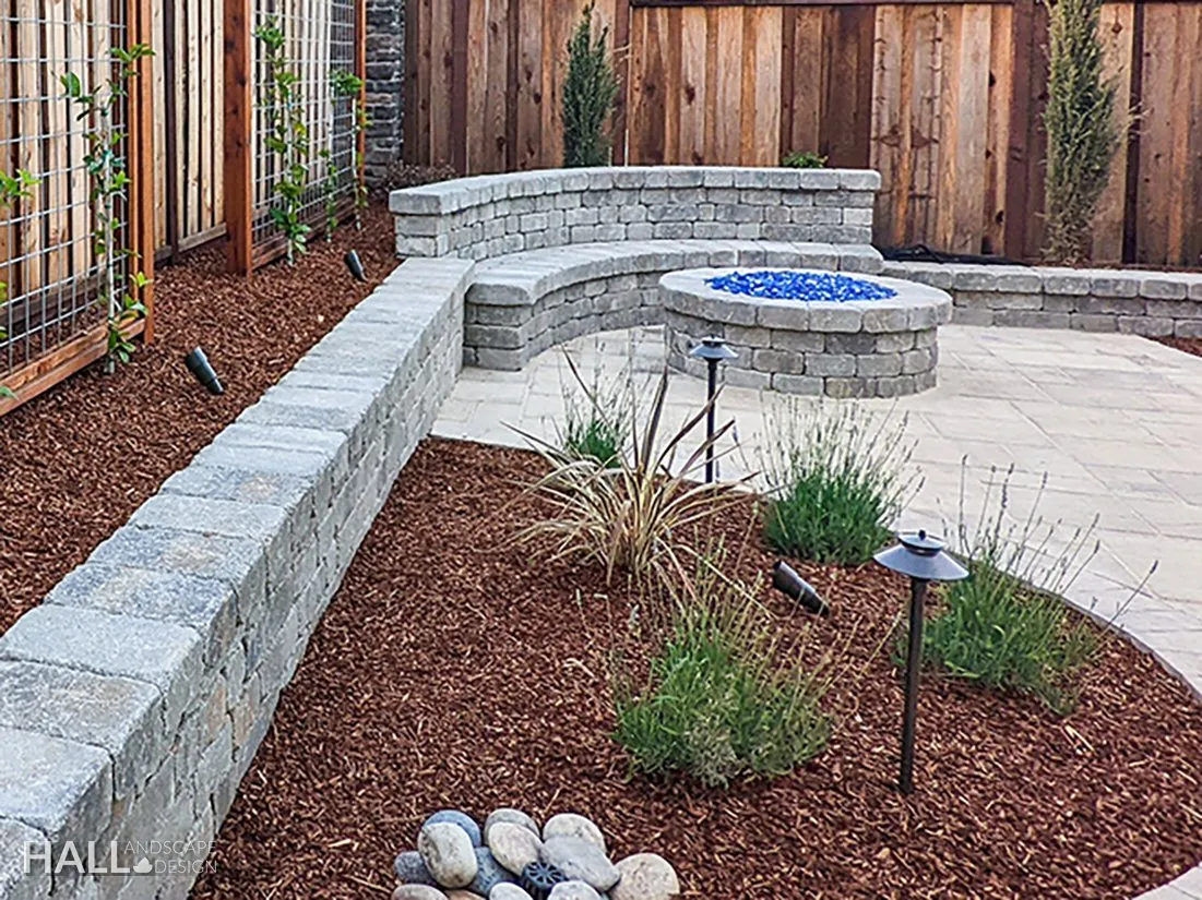 Walls & Stone Planters by Hall Landscape Design — Napa Valley & North Bay