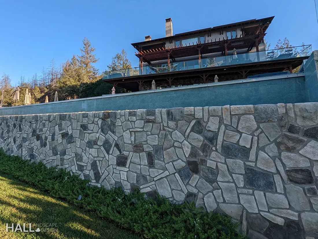 Walls & Stone Planters by Hall Landscape Design — Napa Valley & North Bay