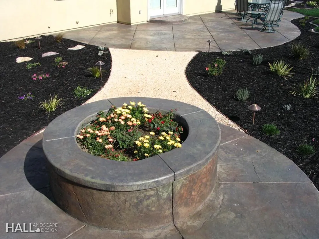 Walls & Stone Planters by Hall Landscape Design — Napa Valley & North Bay