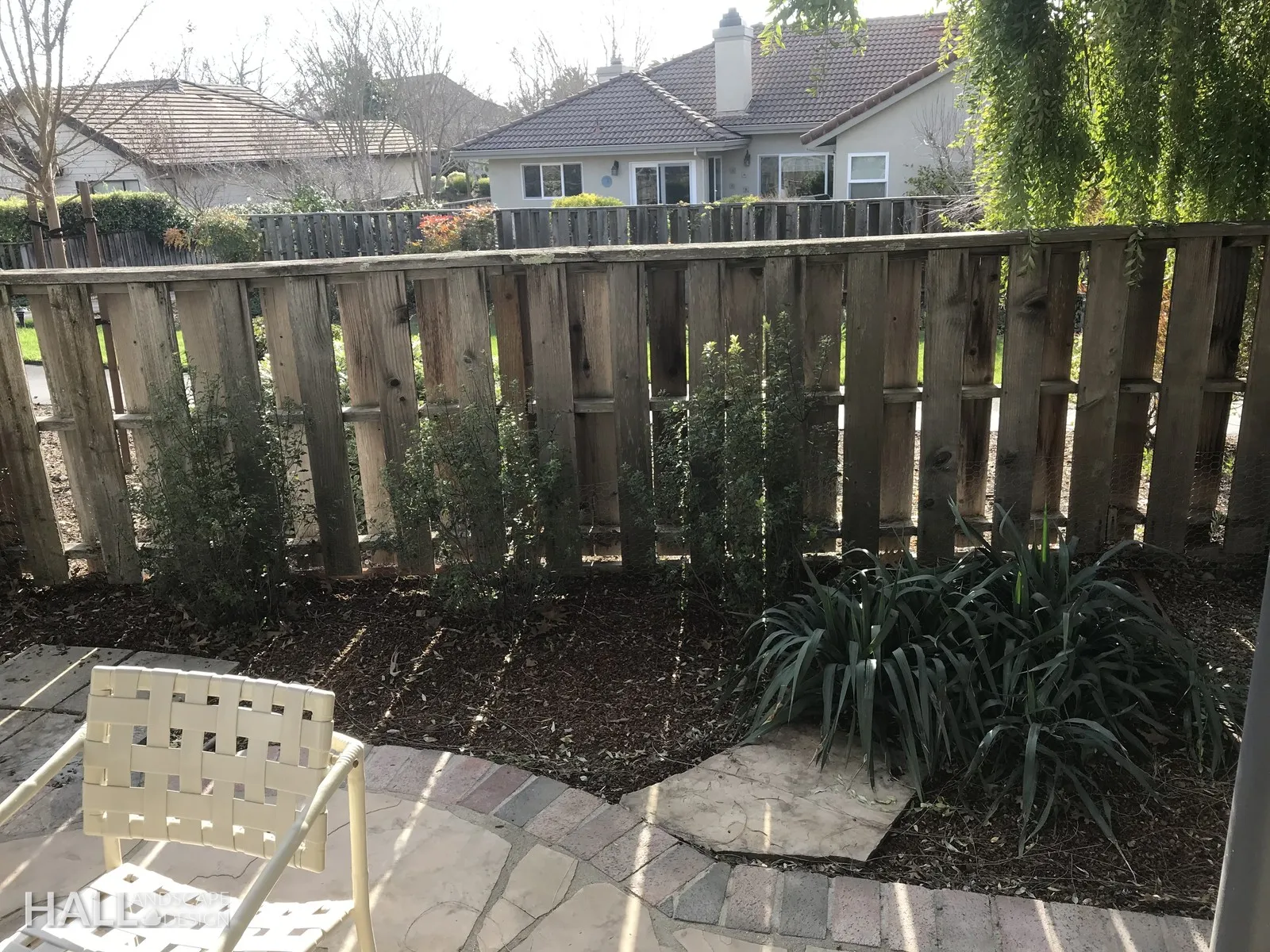 Before — the original yard in Yountville