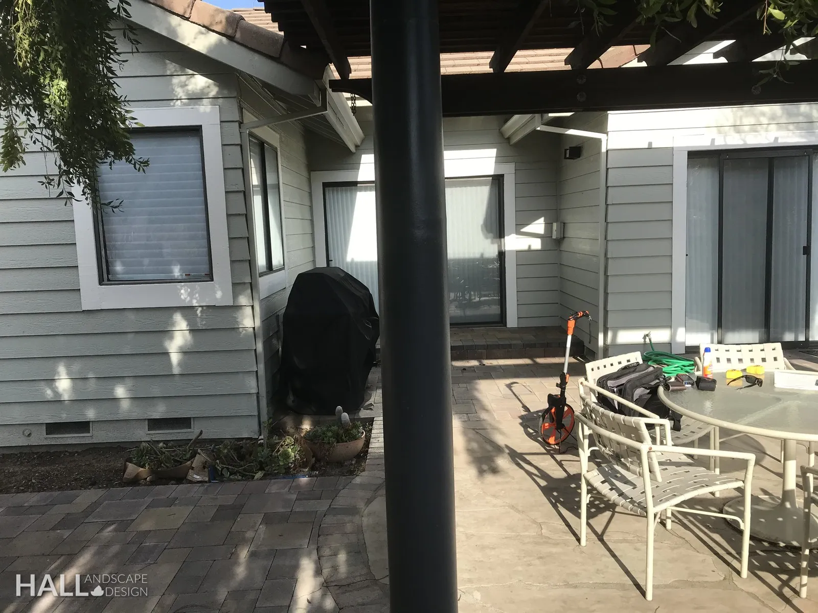 Before — the original yard in Yountville