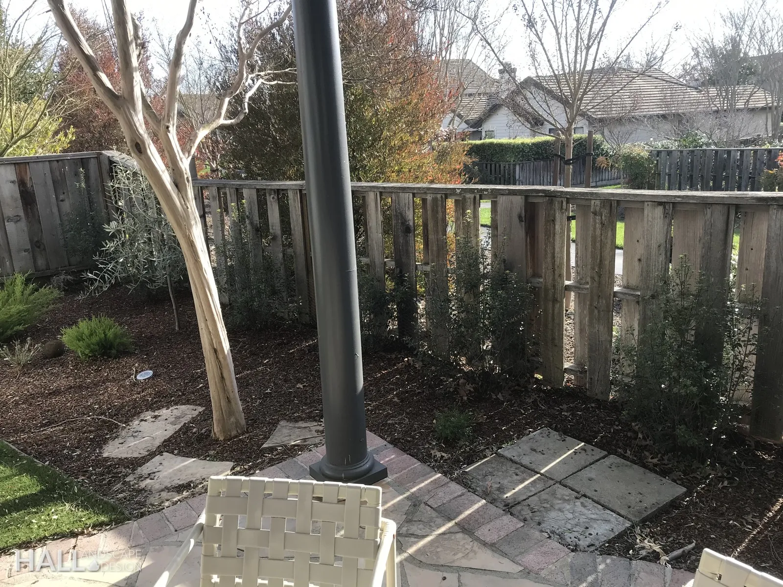 Before — the original yard in Yountville