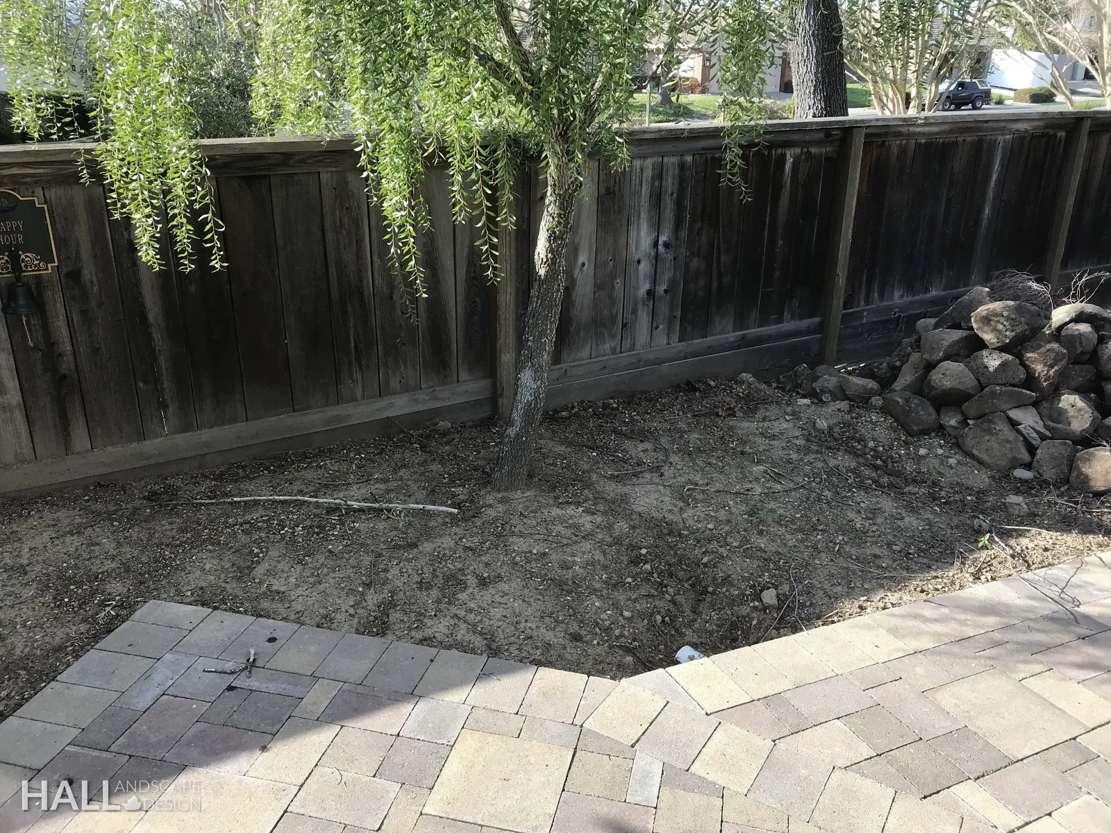 Before — the original yard in Yountville
