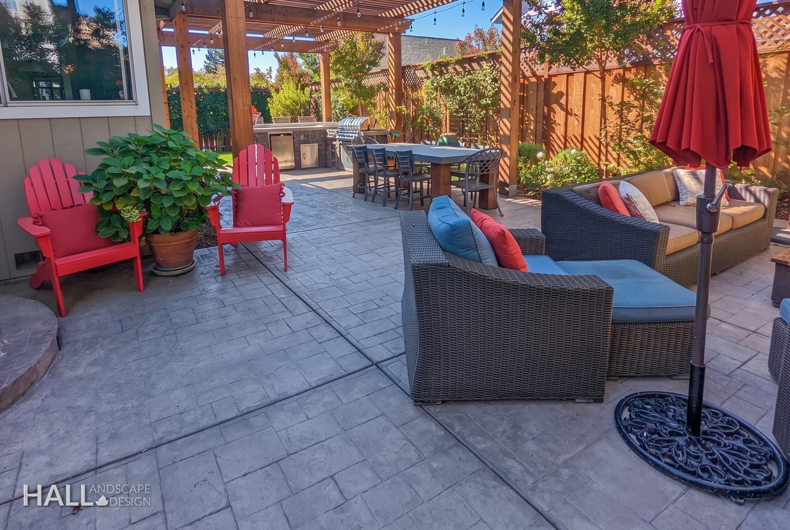 Outdoor rooms and hardscape on a North Bay hillside lot