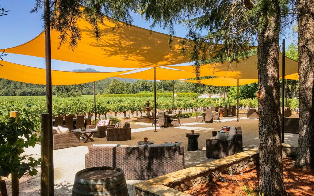 Luxury Napa County landscape design with stonework and native planting by Hall Landscape Design
